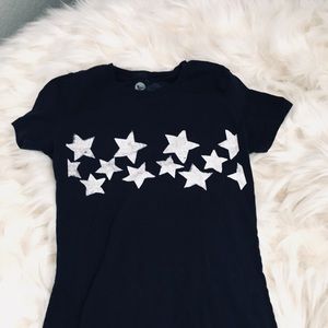 Navy Blue T Shirt with White Stars